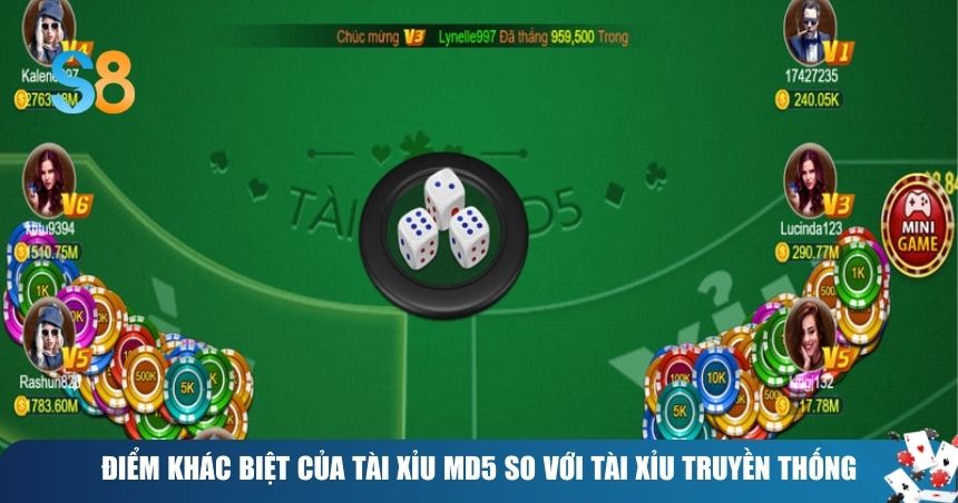 Điểm khác biệt tài xỉu MD5 so với tài xỉu truyền thống