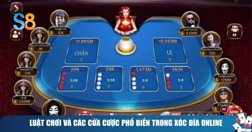 Luật chơi và các cửa cược phổ biến trong xóc đĩa online