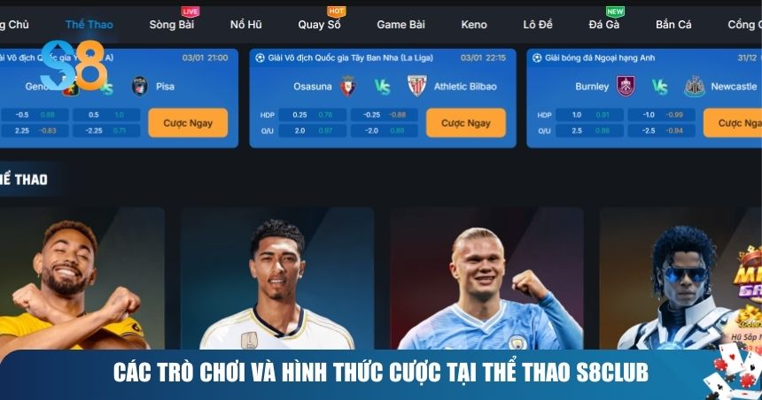 Các trò chơi và hình thức cược tại thể thao S8club